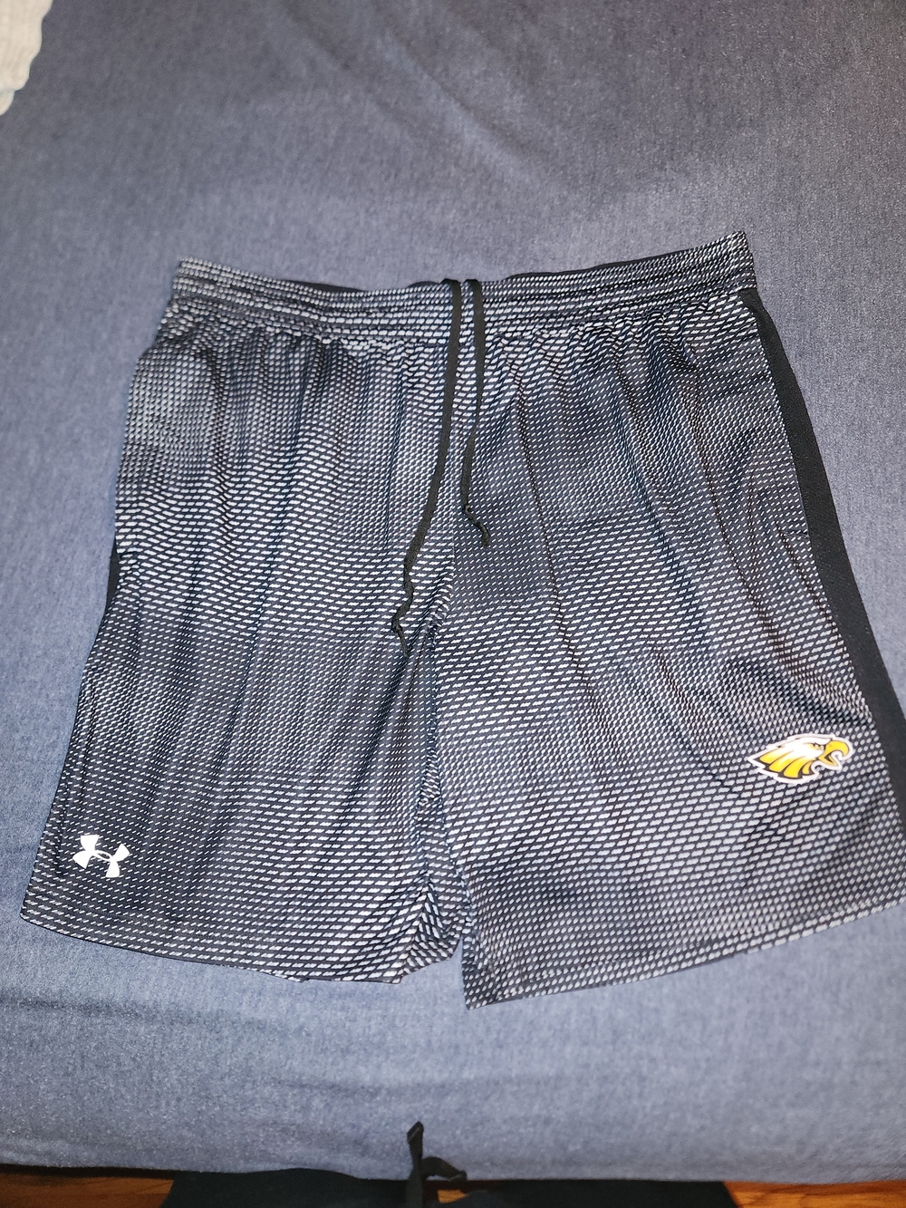 Under Armour Black & White Men's Athletic Shorts with Eagle Logo